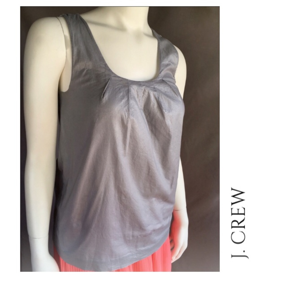 (Sz XS) J Crew Metallic Silver Sleeveless Tank Top